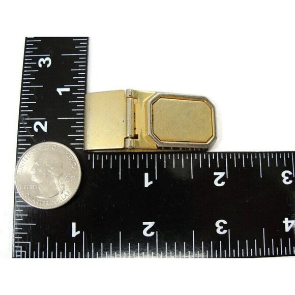 Vintage Brushed Gold Tone Money Clip Men Wallet ID Credit Card Holder - Picture 6 of 8